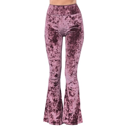 Amazon.com: Crushed Velvet High Waisted Comfy Soft Stretch 70s