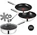Tefal E76 Jamie Oliver Pfannenset Induktion 6 tlg- Set 15, 10 Jahre Garantie- Schmorpfanne mit Deckel 25cm hochrand, Wokpfanne 28 cm, Pfanne 26cm