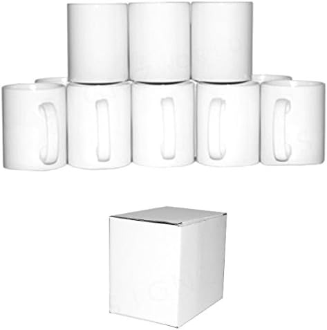 Signzworld 11 oz Large Double Layer Coated Sublimation Mug Heat Press - White (Pack of 36)