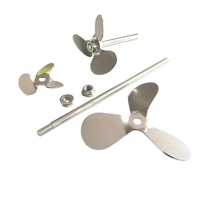 Stainless Steel Three Blade Propeller Stirring Dispersing Rod - Dia 40mm to 120mm with Nut, Blade and Rod Options(OD 80mm Blade)