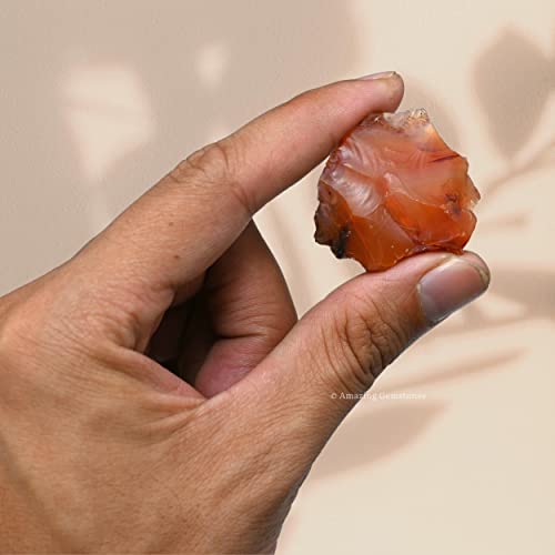 Image of Amazing Gemstone Carnelian Raw Crystals and Healing Stones, Natural Rocks for Tumbling - DIY Raw Stones and Crystals, 2 Pieces