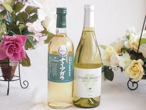 長野県産葡萄ナイアガラ種使用ワインと国産ワイン2本セット(シャインマスカット100白ワイン やや甘口(山梨県)750mlナイアガラやや甘口白ワイン(山梨県)720ml
