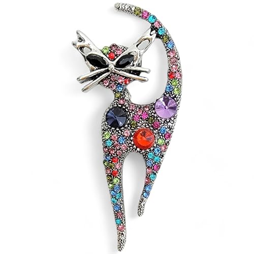 GFM® Broche chat strass strass, Small, Métal