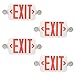 Ciata Lighting All LED Decorative Red Exit Sign & Emergency Light Combo with Battery Backup (4 Pack)