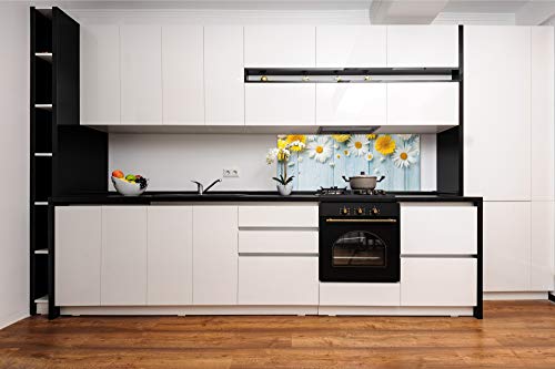 Contemporary Glass Kitchen Panel - Wide Format Wall Backsplash Flowers&Plants Series Bbs04C: #TOP3