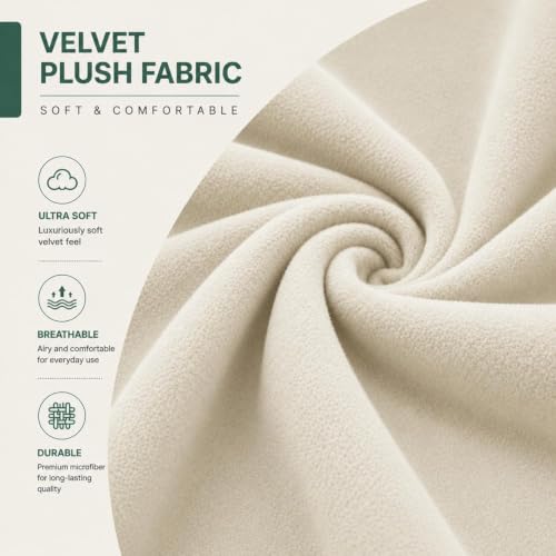 Image of Namdev Art's Velvet Sofa Cushion Cover Multi Color (Off-White, Pack of 2)