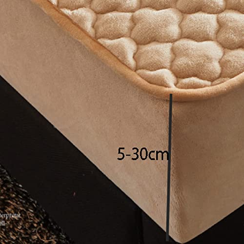 Yqjymfz Single Fitted Sheet Full,Winter Thick And Warm Coral Velvet Mattress Protector, Bedroom Hotel Homestay Solid Color Non-Slip Extra Deep Pocket,Grey,150X200Cm #TOP2
