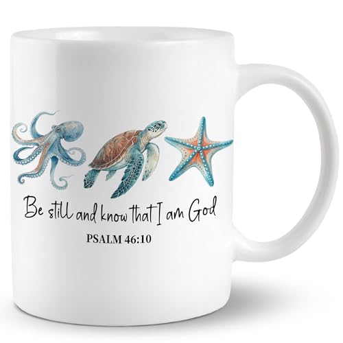 Taza de Cerámica con Verso Bíblico y Diseño Religioso