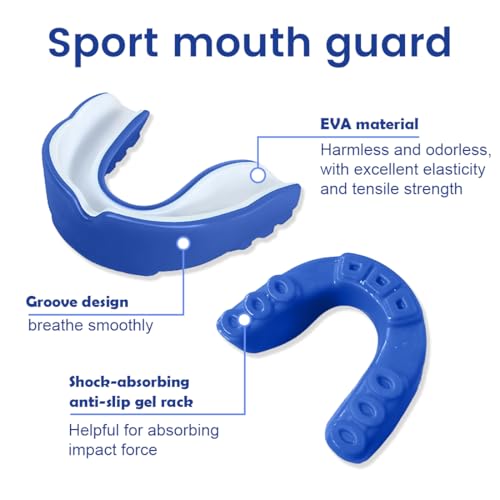 JYNVO 4 protectores bucales deportivos, protectores bucales deportivos para niños para todos los deportes de contacto completo, incluidos rugby, boxeo, artes marciales, hockey - imagen 2