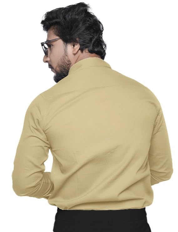 Image of Men's Slim Fit 100% Cotton Solid Full Sleeve Shirt | Premium Casual & Formal Wear for Men