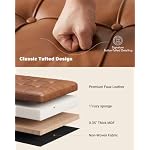 Storage Ottoman Bench, 43.7"PU Leather End of Bed Bench Walnut Brown - Image 5
