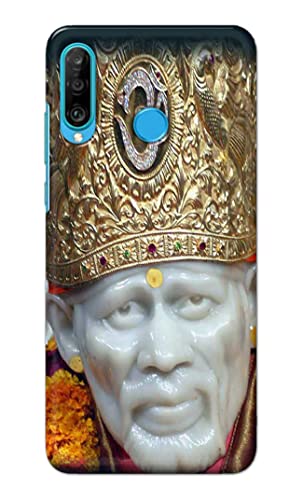 Image of PRINTFIDAA Sai Baba Lord Shiridi Great God Hinduism Hindu Religious Printed Designer Hard Case for Huawei P30 Lite /Nova 4e, Marie-L21BX, MAR-L01A, MAR-L21A, MAR-LX1A Back Cover -(e) RPM1005