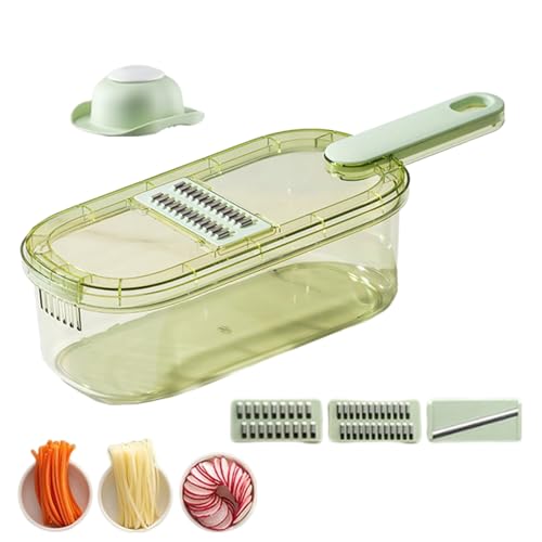 Huxibai Cortador De Alimentos, Cortador De Pepino, De Verduras Con Recipiente Para Ensalada Zanahoria Patata Cocina BBQ Preparación De Alimentos