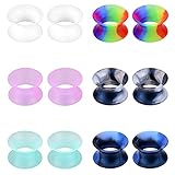 Calibre: 2G (6mm) Funseedrr 6-15 Pares Expansores de Oreja de Túnel Silicona Double Dilatación Flexible Doble Ampliador Piercing Joyas (4-16mm)