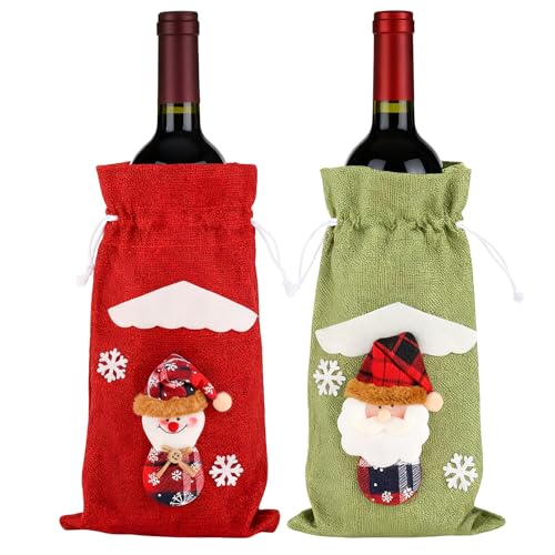 Bolsas de regalo para botellas de vino de Navidad, el envoltorio ideal de Papá Noel