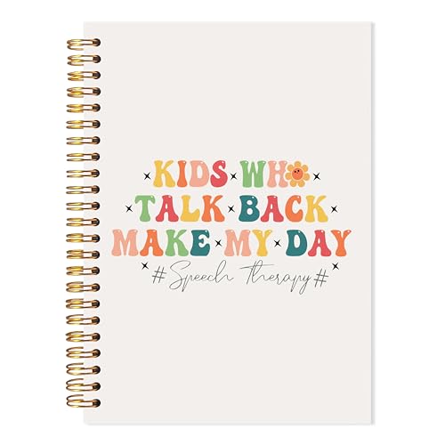 Cadeau SLP idéal sous forme de carnet de thérapie orthophonique de 14 x 21 cm pour femme