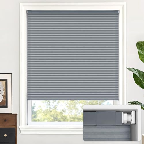 LazBlinds Cordless Cellular Shades, No Tools No Drill Light Filtering Honeycomb Shades Pleated...