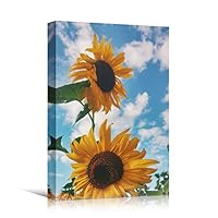 Canvas Wall Art Yellow Fields Bohemian Colorful Floral Group Multicolor Photography - 12x18 inches
