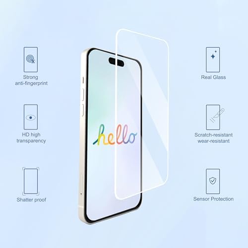 Ailun 3 Pack Screen Protector for iPhone 17 Pro, Tempered Glass - 1