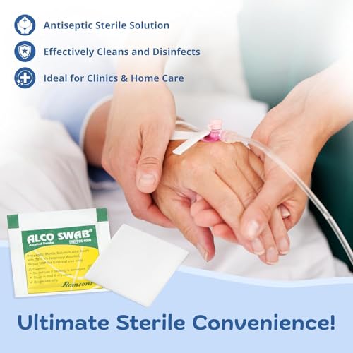 Image of Romsons Alco Swab Alcohol Guaze Antiseptic Prep sterile for disinfect cuts and scrapes (200 Pieces)
