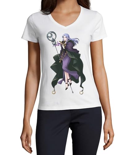T-shirt col en V blanc femme Anime 29 vêtement coton haut mode japonaise