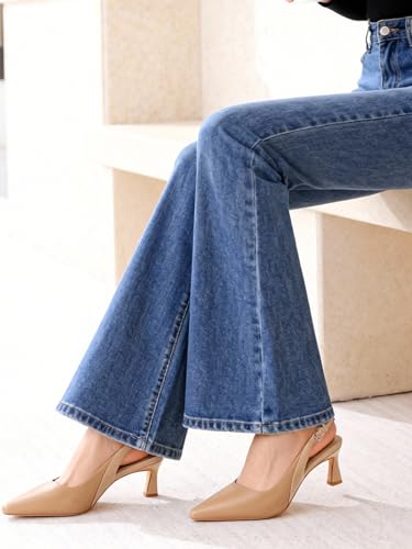 Image of Mostrin Kitten Heels for Women Slingback Pointed Closed Toe Heels Women's Pumps Shoes for Wedding, Party, Commuting