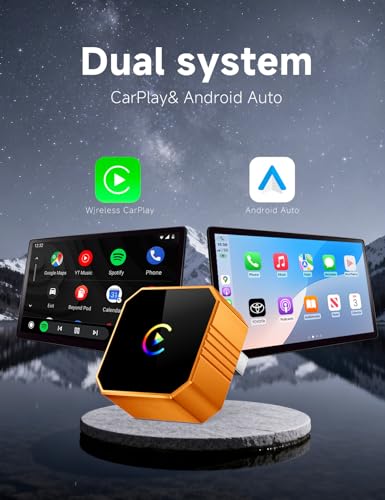 Image of Wireless CarPlay Adapter for iPhone, Upgraded Car Play Wired to Wireless for Apple CarPlay & Android Auto, Plug & Play Auto-Reconnect Zero Lag, Compatible with iOS 10+ Android 11+, 2016+ Cars