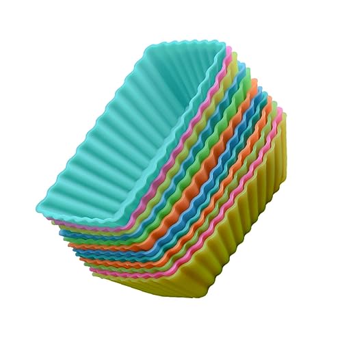 Ciieeo 24pezzi Stampo Muffin Rettangolare Silicone Riutilizzabile Per Torte E Dolci Accessori Da Forno Pratici Colore Casuale