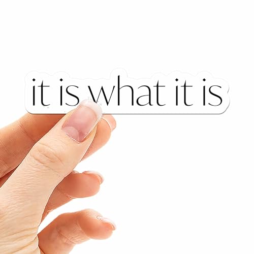 It is What It is Quote Sticker for Laptop - Mini Mental Health Decal for Hydroflask Water Bottle - Funny Therapy Sayings