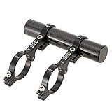 für 31,8 MM Lenker nur. Lixada 31,8 MM doppelte Lenker Erweiterung Mount Carbon Fiber Extender Halter für Fahrrad Licht Fahrrad Tacho (Schwarz)