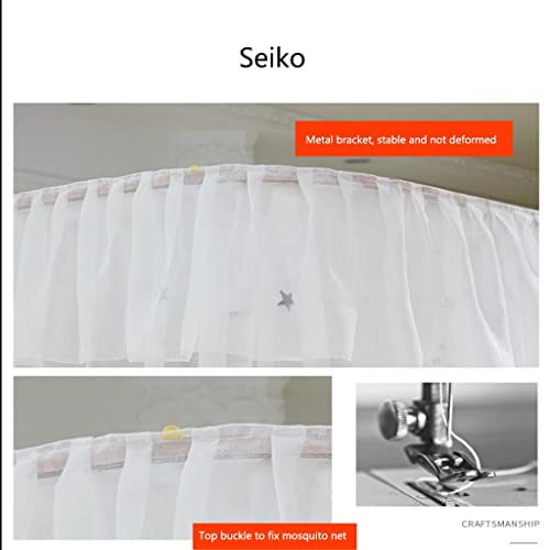 Dosel de cama de 6 pies con cortina de princesa gruesa y mosquitera de suelo estable 5