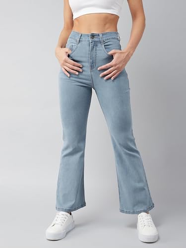 Image of Dolce Crudo Boot Cut High Rise Cropped Jeans for Women