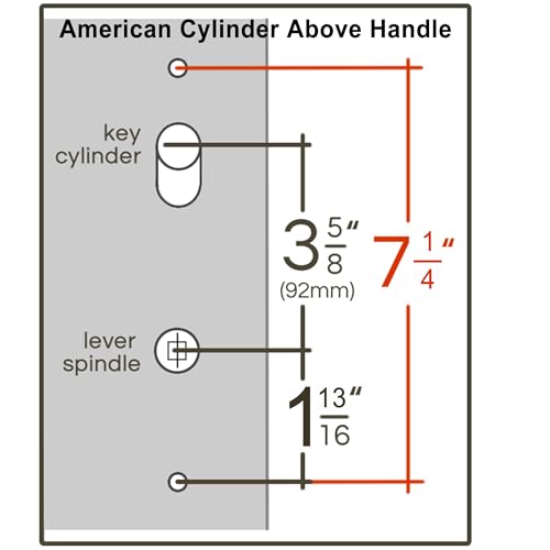 10" Arch Keyed MPL Hinged Patio Door Active Handleset Trim Compatible with Ashland, Marvin, Milgard & Jeld-Wen French Doors, 3-5/8" Handle PZ, 7-1/4" H.C., Non-Handed, Matte Black by N8LokNLok - Image 3