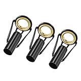 M METERXITY 3 Pack Fishing Rod Tips Repair Kit - Stainless Steel Ring Guide Replacement, Corrosion-Resistant, Apply to Fishing Rod (6mm Tube Dia, Black)