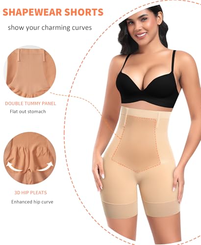 Image of Womens Shapewear Shorts Tummy Control Body Shaper Thigh Slimmer Slip Shorts for Under Dress Shapewear Underwear