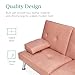 Best Choice Products Faux Leather Upholstered Modern Convertible Futon, Adjustable Folding Sofa Bed, Guest Bed w/Removable Armrests - Pink