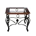 SEI Furniture Prentice Glass Top Coffee Table, Dark Cherry Black
