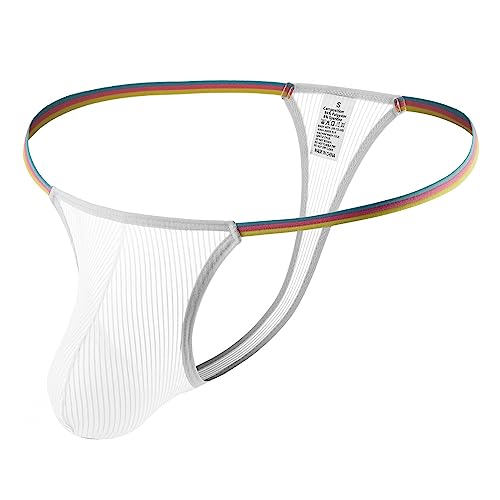 Generisch Bikini de cintura baja para hombre, Blanco, L