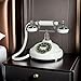 Retro Landline Phone, Corded White Classic Vintage Phone, Old Fashion Telephone Set for Home/Office/Hotel, Wired Antique Telephone Gift for Seniors (Push Button)