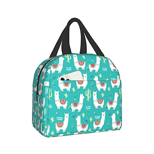 Kbbmfeu Llama Lunch Box Insulated Cactus Lunch Bag For Girls Women Adults Reusable Cooler Teto Bags For Work School Picnic #TOP16