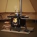 Fornello a legna da campeggio, pieghevole, con finestra visibile e prese d'aria regolabili, stufa a legna portatile per tenda, campeggio, cucina, barbecue, nero, 1 set