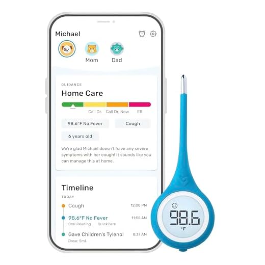 Kinsa QuickCare Smart Thermometer for Fever - Digital Medical Baby, Kid and Adult Termometro - Accurate, Fast, FDA Cleared Thermometer for Oral, Armpit or Rectal Temperature Reading