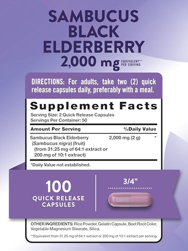 Nature'S Truth NT3226A Black Elderberry Capsules | 100 Count | Super Concentrated Sambucus Extract | Non-Gmo And Gluten Free Supplement thumb #1