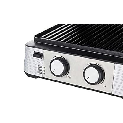 MEISTERKOCH Kontaktgrill 2000 W Sandwichtoaster Tischgrill Antihaftbeschichtung entnehmbare Fettauffangwanne Heizplatten mit verstellbarer Höhe, getrennt regelbar – Bild 4