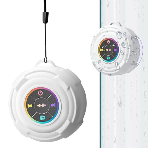 Enceinte portable pour douche étanche avec ventouse et éclairage LED intégré