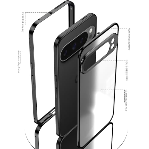 Coque Google Pixel 10 Pro 5G en métal mat bleu haut de gamme - 6