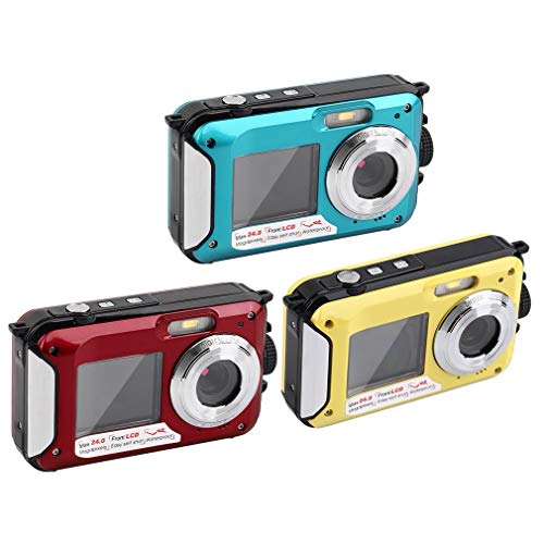 Câmera digital à prova d'água 5MP MAX 1080P dupla tela 16x zoom filmadora azul