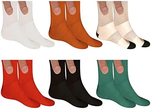 Fun Casual Socks For Men and Women, 1 Pair Show off Socks Funny Pattern Socks Unisex Colorful Casual Cotton Ribbed Knit Half Crew Socks Novelty Gifts for Men Women