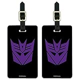 Transformers Decepticon Symbol Luggage ID Tags Carry-On Cards - Set of 2