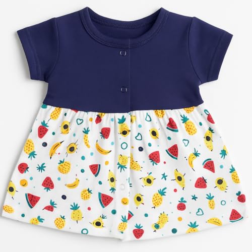 Image of Baby Girl Cotton Frock Dress Half Sleeves Knee Length fit and Flare Frock jhabla Regular fit top